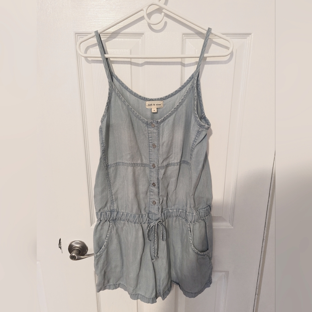 Anthro Cloth & Stone Chambray Romper